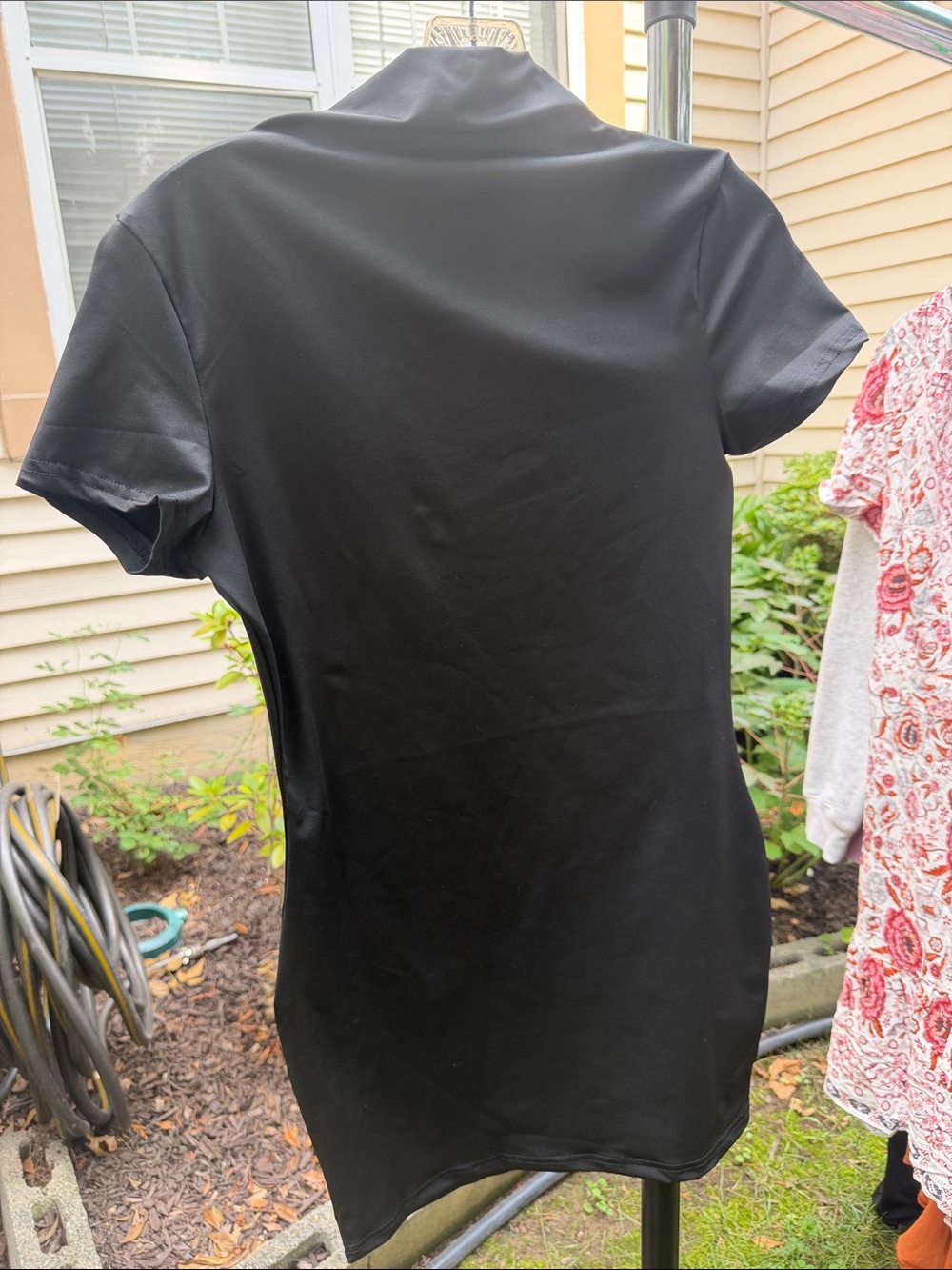 Black Short Sleeve Polo Dress